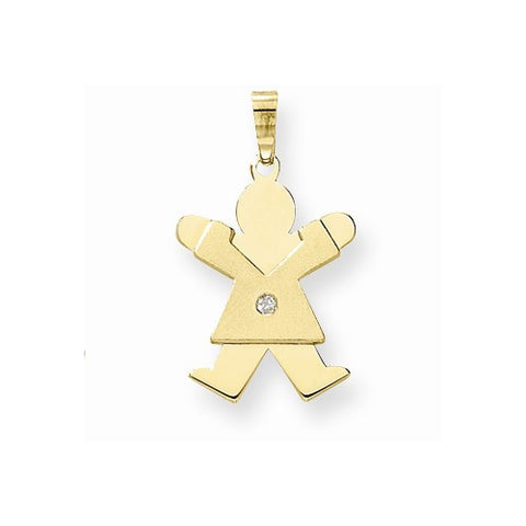 14k Gold AA Diamond Kid Pendant, Adorable Pendants for Necklace