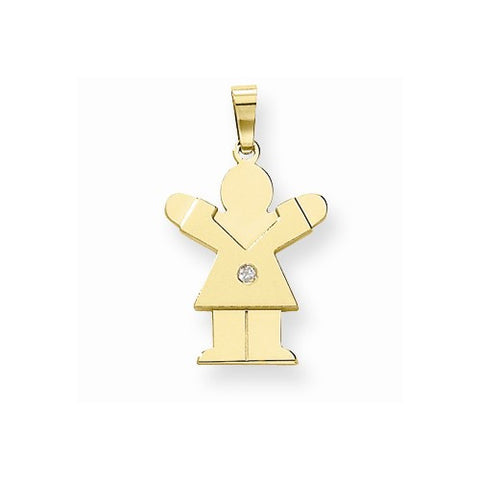 14k Gold AA Diamond Kid Pendant, Dazzling Pendants for Necklace