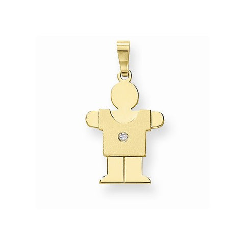 14k Gold AA Diamond Kid Pendant, Delightful Pendants for Necklace