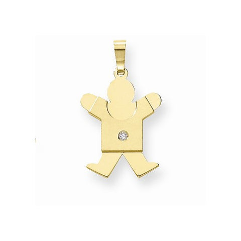 14k Gold AA Diamond Kid Pendant, Fine Pendants for Necklace