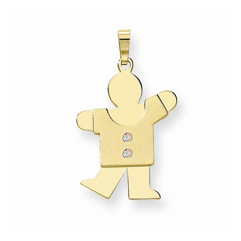 14k Gold AA Diamond Kid Pendant, Charm