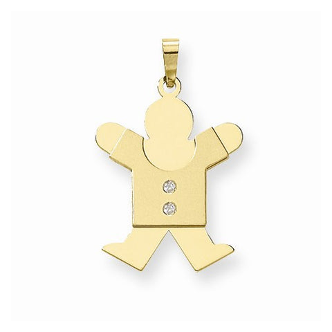 14k Gold AA Diamond Kid Pendant, Adorable Pendants for Necklace