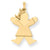 14k Gold Solid Engravable Girl with Bow on Left Charm hide-image