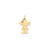 Solid Engravable Girl with Bow on Left Charm in 14k Gold