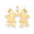 14k Gold Solid Engravable Small Double Girls Charm hide-image
