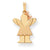 14k Gold Two-Tone Small Girl with Bow on Right Engravable Charm hide-image