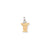 Small Boy with Hat on Left Engravable Charm in 14k Gold Two-tone