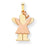 14k Gold Two-Tone Small Girl with Bow on Right Engravable Charm hide-image