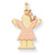 14k Gold Two-Tone Large Girl with Bow on Right Engravable Charm hide-image