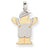 14k Gold Two-Tone Large Boy with Hat on Left Engravable Charm hide-image