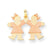 14k Gold Two-Tone Small Double Girls Engravable Charm hide-image