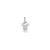 Small Boy with Hat on Left Engravable Charm in 14k White Gold