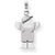 14k White Gold Small Boy with Hat on Left Engravable Charm hide-image