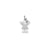 Medium Girl with Bow on Right Engravable Charm in 14k White Gold
