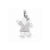 14k White Gold AA Diamond Kid Pendant, Fine Pendants for Necklace