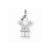 14k White Gold AA Diamond Kid Pendant, Pretty Pendants for Necklace