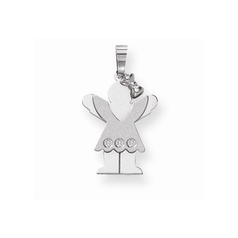 14k White Gold AA Diamond Kid Pendant, Gorgeous Pendants for Necklace