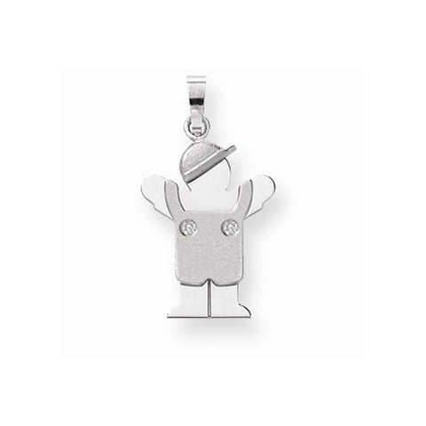 14k White Gold AA Diamond Kid pendant, Appealing Pendants for Necklace