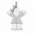 14k White Gold AA Diamond Kid pendant, Charm