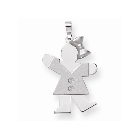 14k White Gold AA Diamond Kid pendant, Dazzling Pendants for Necklace
