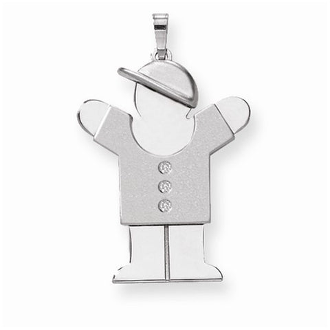 14k White Gold AA Diamond Kid Pendant, Exquisite Pendants for Necklace