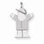14k White Gold AA Diamond Kid Pendant, Exquisite Pendants for Necklace