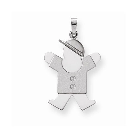 14k White Gold AA Diamond kid Pendant, Pretty Pendants for Necklace