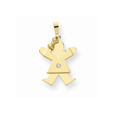 14k Gold AA Diamond Kid Pendant, Classy Pendants for Necklace