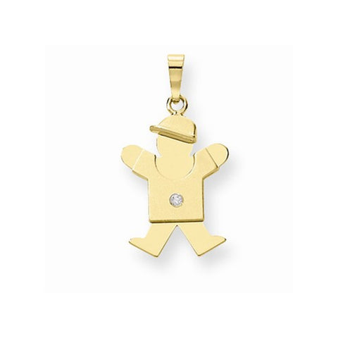 14k Gold AA Diamond Kid Pendant, Adorable Pendants for Necklace