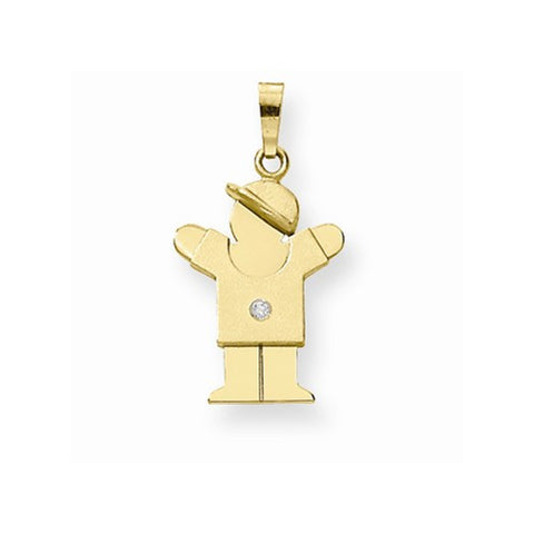 14k Gold AA Diamond Kid Pendant, Dazzling Pendants for Necklace