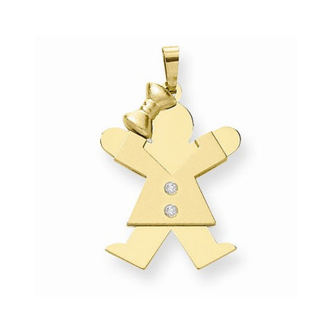 14k Gold AA Diamond Kid Pendant, Delightful Pendants for Necklace