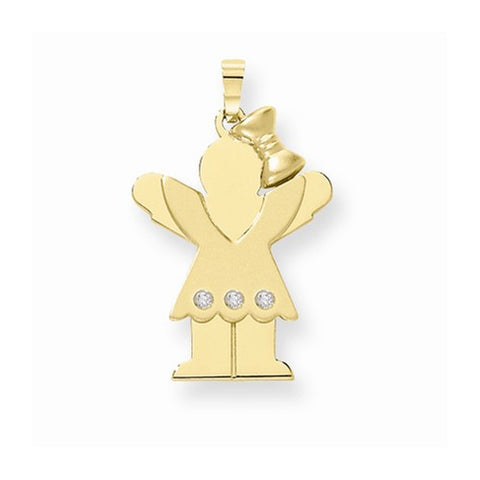 14k Gold AA Diamond Kid Pendant, Fine Pendants for Necklace