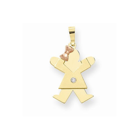 14k Gold Two-tone AA Diamond Kid Pendant, Stylish Pendants for Necklace