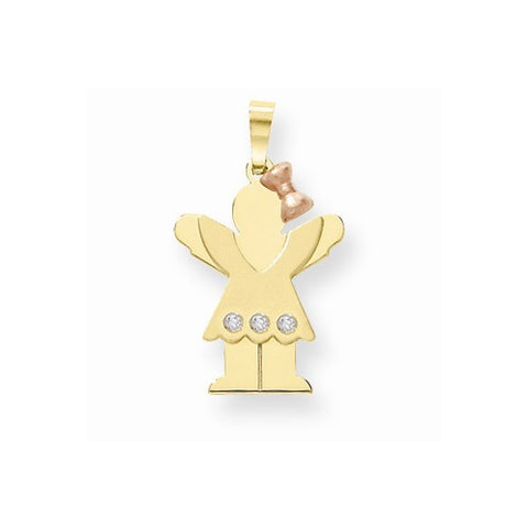 14k Gold Two-tone AA Diamond Kid Pendant, Classy Pendants for Necklace