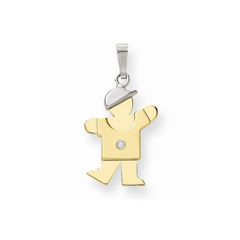 14k Gold Two-tone AA Diamond kid Pendant, Alluring Pendants for Necklace