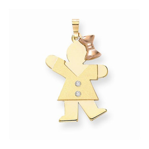 14k Gold Two-tone AA Diamond Kid Pendant, Appealing Pendants for Necklace