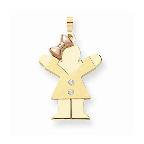 14k Gold Two-tone AA Diamond Kid Pendant, Adorable Pendants for Necklace