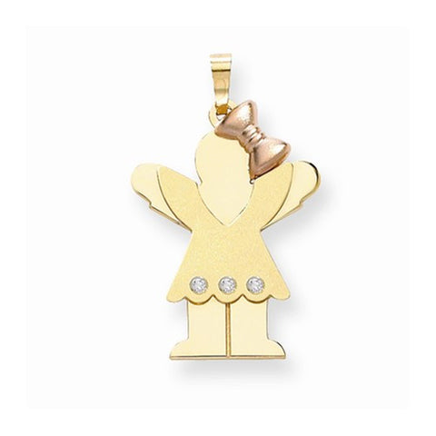 14k Gold Two-tone AA Diamond Kid Pendant, Dazzling Pendants for Necklace