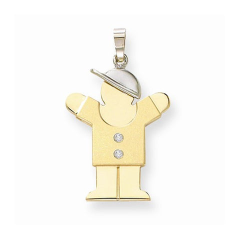 14k Gold Two-tone AA Diamond Kid Pendant, Delightful Pendants for Necklace