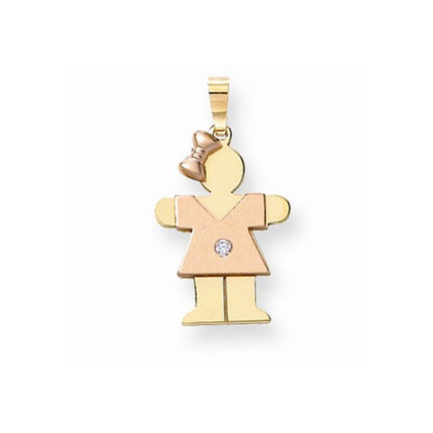 14k Gold Two-tone AA Diamond Kid Pendant, Exquisite Pendants for Necklace