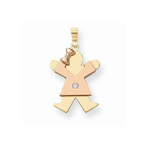14k Gold Two-tone AA Diamond Kid Pendant, Pendants for Necklace