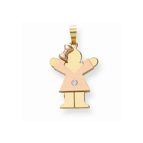 14k Gold Two-tone AA Diamond Kid Pendant, Pretty Pendants for Necklace