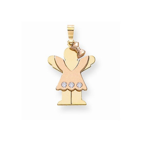 14k Gold Two-tone AA Diamond Kid Pendant, Gorgeous Pendants for Necklace