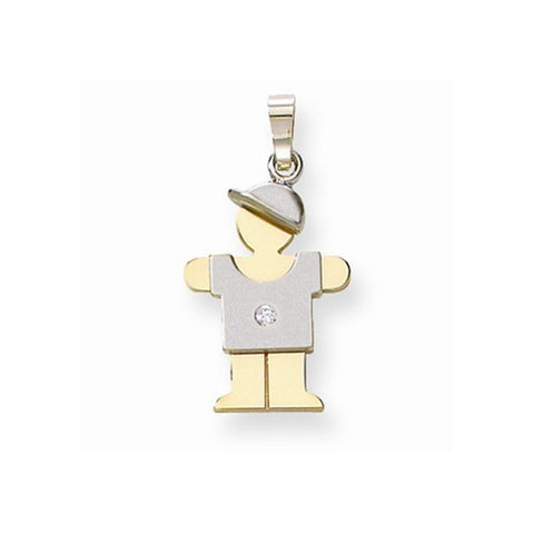 14k Gold Two-tone AA Diamond Kid Pendant, Lovely Pendants for Necklace