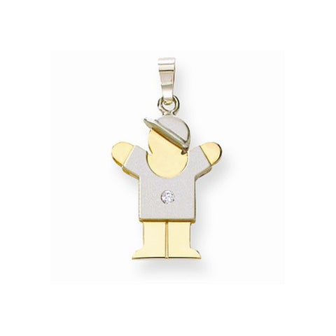 14k Gold Two-tone AA Diamond Kid Pendant, Alluring Pendants for Necklace