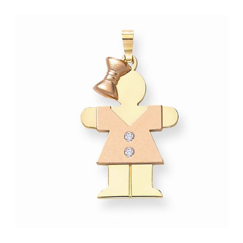14k Gold Two-tone AA Diamond Kid Pendant, Appealing Pendants for Necklace
