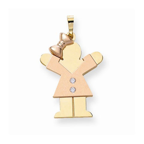 14k Gold Two-tone AA Diamond Kid Pendant, Dazzling Pendants for Necklace