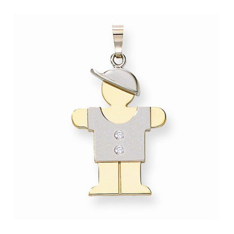 14k Gold Two-tone AA Diamond Kid Pendant, Delightful Pendants for Necklace