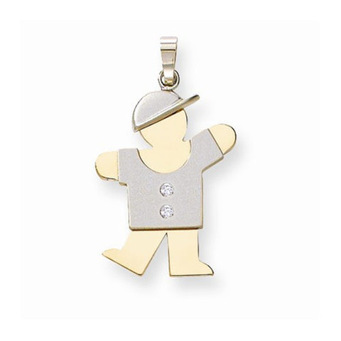 14k Gold Two-tone AA Diamond Kid Pendant, Exquisite Pendants for Necklace