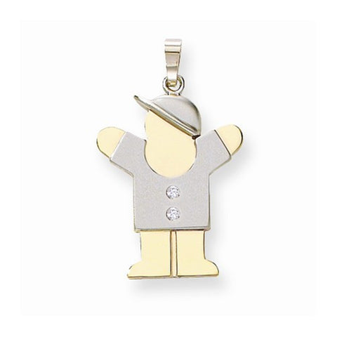 14k Gold Two-tone AA Diamond Kid Pendant, Pendants for Necklace